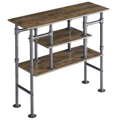 Console Sofa Side Table, 11.8"W Narrow Sideboard with Open Rectangle Shelf, For Entryway, Living Room. Brown,31.4"H by VECELO