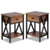 Nightstands X-Design Side End Table Night Stand Storage Shelf with Drawer 11.8Wx 15.8L x 21.7H Retro Brown，2 PCS by VECELO -Camaflexi Shop brown vecelo nightstands khd dc ns01 brown a2 64 1000