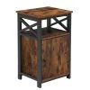 End Table, X-design Farmhouse Nightstand Sofa Table with Storage locker for Living Room and Bedroom Brown,26"Tx13"Wx16"L by VECELO 1 End Table, X-design Farmhouse Nightstand Sofa Table with Storage locker for Living Room and Bedroom Brown,26"Tx13"Wx16"L by VECELO -Camaflexi Shop brown vecelo nightstands khd dc ns03 brn 64 1000