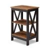 3-Tier Nightstand, 1 pcs，Brown Wooden Sofa Side Table with Storage Shelves, Stable Structure, 15.7"L x 11.8"W x 24.2"H by VECELO -Camaflexi Shop brown vecelo nightstands khd dx t06 64 1000
