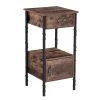 Nightstand, Side Table with Drawer and storage box, Easy Assembly, Industrial Design, Brown,27.6"Tx13.8"Wx13.8"L by VECELO 1 Nightstand, Side Table with Drawer and storage box, Easy Assembly, Industrial Design, Brown,27.6"Tx13.8"Wx13.8"L by VECELO -Camaflexi Shop brown vecelo nightstands khd jyx hns01 brn 64 1000