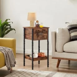 Tall Nightstand, End Table with 1 Drawer and storage box, Bedside Table, End Table, Brown，27.6"Tx13.8"Wx13.8"L by VECELO -Camaflexi Shop brown vecelo nightstands khd jyx hns02 brn 44 1000