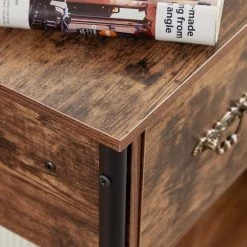 Tall Nightstand, End Table with 1 Drawer and storage box, Bedside Table, End Table, Brown，27.6"Tx13.8"Wx13.8"L by VECELO -Camaflexi Shop brown vecelo nightstands khd jyx hns02 brn 76 1000