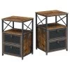 2-Pieces Brown NightStand & End Side Table w/ Storage Space & Door NightStand w/ Flip Drawers 15.7in.x 13.8in.x 23.8in. by VECELO 2 2-Pieces Brown NightStand & End Side Table w/ Storage Space & Door NightStand w/ Flip Drawers 15.7in.x 13.8in.x 23.8in. by VECELO -Camaflexi Shop brown vecelo nightstands khd xf ns04 brn a2 64 1000