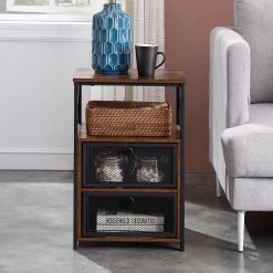 Modern Night Stand End Side Table with Storage and Door, Nightstands with Drawers for Home, Brown, 23.8"Tx13.8"Wx15.7"L by VECELO 13 Modern Night Stand End Side Table with Storage and Door, Nightstands with Drawers for Home, Brown, 23.8"Tx13.8"Wx15.7"L by VECELO -Camaflexi Shop brown vecelo nightstands khd xf ns04 brn c3 1000