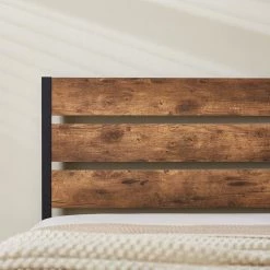 Queen Size Metal Platform Bed Frame with Wooden Headboard，Platform Bed with Metal Frame Under Bed Storage，62.1"W，Brown by VECELO -Camaflexi Shop brown vecelo platform beds qh btj mbq002 rbn fa 1000