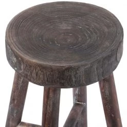 Antique Round Wooden Chair Log Cabin Stools Set of 2 by Vintiquewise -Camaflexi Shop brown vintiquewise bar stools qi003846 2 31 1000