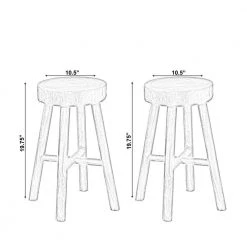 Antique Round Wooden Chair Log Cabin Stools Set of 2 by Vintiquewise -Camaflexi Shop brown vintiquewise bar stools qi003846 2 4f 1000