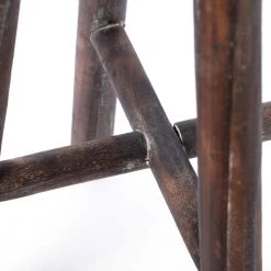 Antique Round Wooden Chair Log Cabin Stools Set of 2 by Vintiquewise -Camaflexi Shop brown vintiquewise bar stools qi003846 2 fa 1000