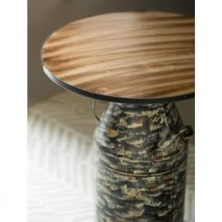 22 in. Antique Brown Rustic Round Milk Can Side Table Farmhouse Milk Jug End Table by Vintiquewise 15 22 in. Antique Brown Rustic Round Milk Can Side Table Farmhouse Milk Jug End Table by Vintiquewise -Camaflexi Shop brown vintiquewise end side tables qi003690 44 1000