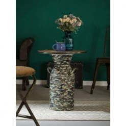 22 in. Antique Brown Rustic Round Milk Can Side Table Farmhouse Milk Jug End Table by Vintiquewise 12 22 in. Antique Brown Rustic Round Milk Can Side Table Farmhouse Milk Jug End Table by Vintiquewise -Camaflexi Shop brown vintiquewise end side tables qi003690 c3 1000