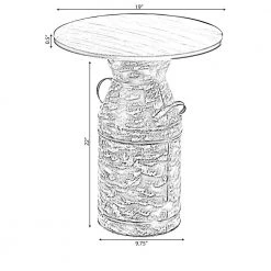 22 in. Antique Brown Rustic Round Milk Can Side Table Farmhouse Milk Jug End Table by Vintiquewise 16 22 in. Antique Brown Rustic Round Milk Can Side Table Farmhouse Milk Jug End Table by Vintiquewise -Camaflexi Shop brown vintiquewise end side tables qi003690 fa 1000