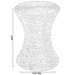 14.5 Dia x 19.5 in. H Brown Decorative Round Wicker Side Table Hourglass Shape Accent Coffee Table by Vintiquewise -Camaflexi Shop brown vintiquewise end side tables qi003834 44 1000