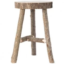 20 H x 12.5 Dia in. Brown Wooden Decorative Antique Log Cabin Natural Accent Stool Side Table by Vintiquewise -Camaflexi Shop brown vintiquewise end side tables qi003848 1f 1000