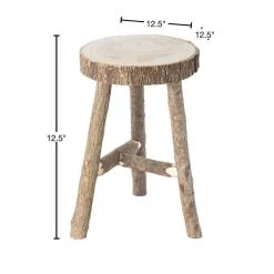 20 H x 12.5 Dia in. Brown Wooden Decorative Antique Log Cabin Natural Accent Stool Side Table by Vintiquewise -Camaflexi Shop brown vintiquewise end side tables qi003848 40 1000