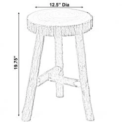 20 H x 12.5 Dia in. Brown Wooden Decorative Antique Log Cabin Natural Accent Stool Side Table by Vintiquewise -Camaflexi Shop brown vintiquewise end side tables qi003848 4f 1000