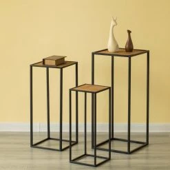 Modern Nesting Display Tables Square Accent Side End Table (Set of 3) by Vintiquewise 14 Modern Nesting Display Tables Square Accent Side End Table (Set of 3) by Vintiquewise -Camaflexi Shop brown vintiquewise end side tables qi003974 3 44 1000