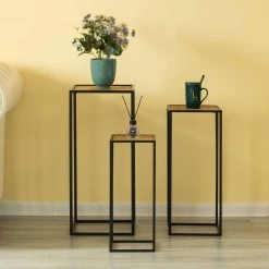 Modern Nesting Display Tables Square Accent Side End Table (Set of 3) by Vintiquewise 16 Modern Nesting Display Tables Square Accent Side End Table (Set of 3) by Vintiquewise -Camaflexi Shop brown vintiquewise end side tables qi003974 3 76 1000