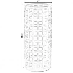 Round Metal Woven Umbrella Storage Stand by Vintiquewise -Camaflexi Shop brown vintiquewise umbrella stands qi003813 40 1000