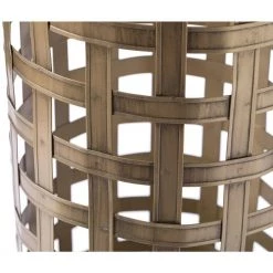 Round Metal Woven Umbrella Storage Stand by Vintiquewise -Camaflexi Shop brown vintiquewise umbrella stands qi003813 44 1000