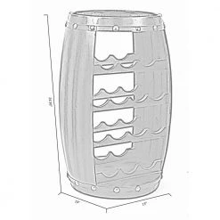 Wooden Barrel Shaped 14-Bottle Wine Rack by Vintiquewise -Camaflexi Shop brown vintiquewise wine racks qi003283 fa 1000