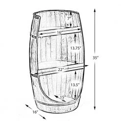 Brown Rustic Wooden Wine Barrel Display Shelf Storage Stand by Vintiquewise -Camaflexi Shop brown vintiquewise wine racks qi003764 44 1000