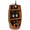 Brown Rustic Wooden Wine Barrel Display Shelf Storage Stand by Vintiquewise -Camaflexi Shop brown vintiquewise wine racks qi003764 64 1000