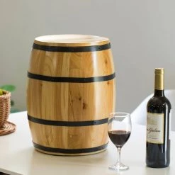 Brown Wine Barrel 4-Sectional Crate With Removable Head Lid by Vintiquewise -Camaflexi Shop brown vintiquewise wine racks qi003766 c3 1000