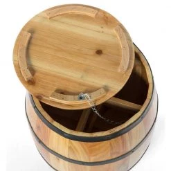 Brown Wine Barrel 4-Sectional Crate With Removable Head Lid by Vintiquewise -Camaflexi Shop brown vintiquewise wine racks qi003766 fa 1000