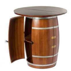 Brown Wine Barrel Round Table Wine Storage Cabinet by Vintiquewise -Camaflexi Shop brown vintiquewise wine racks qi003768 1f 1000