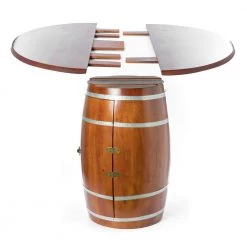 Brown Wine Barrel Round Table Wine Storage Cabinet by Vintiquewise -Camaflexi Shop brown vintiquewise wine racks qi003768 76 1000