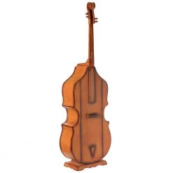 Brown 6.5 Feet Tall Violin, 3 Shelf Large Violin Shaped Cabinet With Door by Vintiquewise