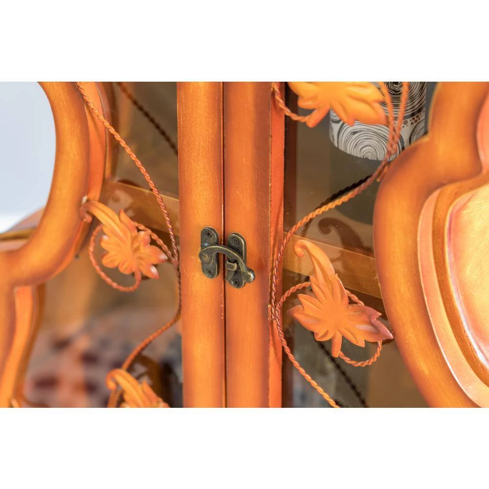 Brown 4.5 Feet Tall Violin Shaped Cabinet With 2-Shelf and Acrylic Clear Double Door by Vintiquewise 9 Brown 4.5 Feet Tall Violin Shaped Cabinet With 2-Shelf and Acrylic Clear Double Door by Vintiquewise - Image 7