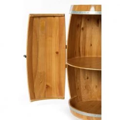 Brown Wooden Wine Barrel Shaped Wine Holder, Bar Storage Lockable Storage Cabinet by Vintiquewise -Camaflexi Shop brown vintiquewise wine racks qi003771 76 1000