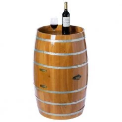 Brown Wooden Wine Barrel Shaped Wine Holder, Bar Storage Lockable Storage Cabinet by Vintiquewise -Camaflexi Shop brown vintiquewise wine racks qi003771 fa 1000