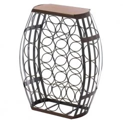 Brown Barrel Shaped 22-Bottles Decorative Table Wine Rack Storage by Vintiquewise -Camaflexi Shop brown vintiquewise wine racks qi003805 4f 1000