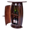 Wooden Wine Barrel Console Bar End Table Lockable Cabinet by Vintiquewise -Camaflexi Shop brown wood vintiquewise bar cabinets qi003403l 64 1000