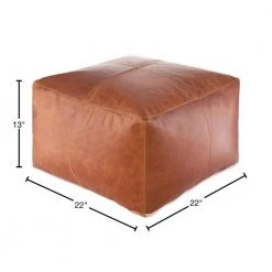 Cleyera Solid Burnt Orange Leather Rectangle Accent Pouf by Artistic Weavers -Camaflexi Shop burnt orange artistic weavers ottomans s00161023021 40 1000