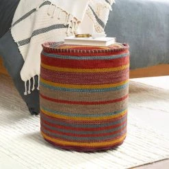 Owen Burnt Orange Accent Pouf by Artistic Weavers -Camaflexi Shop burnt orange artistic weavers ottomans s00161024242 31 1000