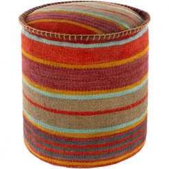 Owen Burnt Orange Accent Pouf by Artistic Weavers