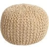 Bermuda Butter Jute 14 in. H x 20 in. W x 20 in. D Pouf by Artistic Weavers