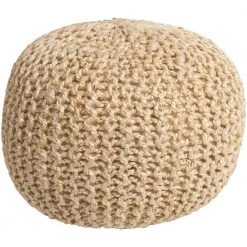 Bermuda Butter Jute 14 in. H x 20 in. W x 20 in. D Pouf by Artistic Weavers