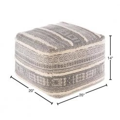 Cerberus Oriental Charcoal Cotton Rectangle Accent Pouf by Artistic Weavers 8 Cerberus Oriental Charcoal Cotton Rectangle Accent Pouf by Artistic Weavers -Camaflexi Shop charcoal artistic weavers ottomans s00161023641 40 1000