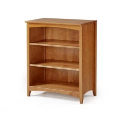 Shaker Style 36 in. Cherry Wood 3-shelf Standard Bookcase with Adjustable Shelves by Camaflexi