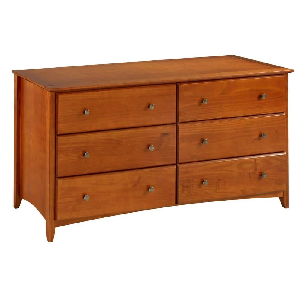 Shaker Style 6-Drawer Cherry Dresser 31.25 x 59 x 19.25 by Camaflexi 4 Shaker Style 6-Drawer Cherry Dresser 31.25 x 59 x 19.25 by Camaflexi - Image 2