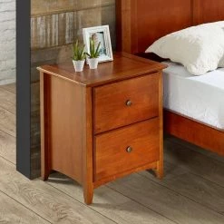 Shaker Style 2-Drawer Cherry Nightstand by Camaflexi -Camaflexi Shop cherry camaflexi nightstands shk225 e1 1000