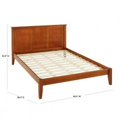 Shaker Style Cherry Queen Size Panel Headboard and Platform Bed by Camaflexi -Camaflexi Shop cherry camaflexi panel beds shk265 40 1000
