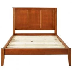 Shaker Style Cherry Queen Size Panel Headboard and Platform Bed by Camaflexi