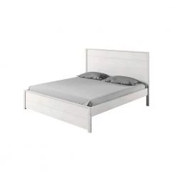 Hampton Coastal White Solid Wood Frame Queen Platform Bed by Camaflexi