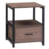 1-Drawer Coffee Modern End/Side Table for Bedroom, Night Stand with Open Shelf 22 in. H x 17.7 in. W x 17.7 in. L by VECELO -Camaflexi Shop coffee vecelo nightstands qh dx t005 cfe 64 1000